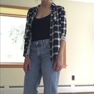 Kimchi Blue black/white/light blue plaid shirt - M